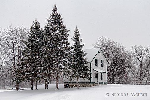 Lockmaster's Watch House In Snowfall_04669.jpg - Photographed along the Rideau Canal Waterway at Smiths Falls, Ontario, Canada.